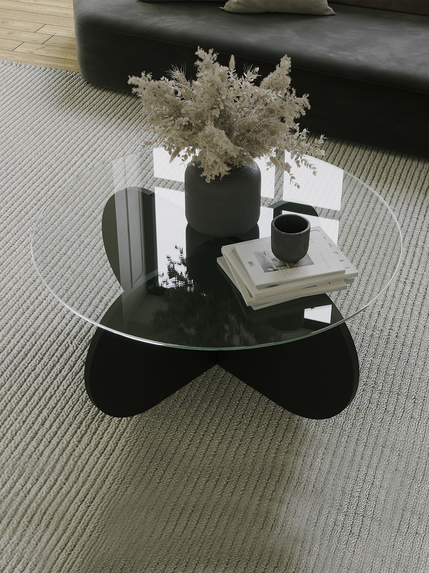 Bubble Coffee Table  Clear Glass - Black3