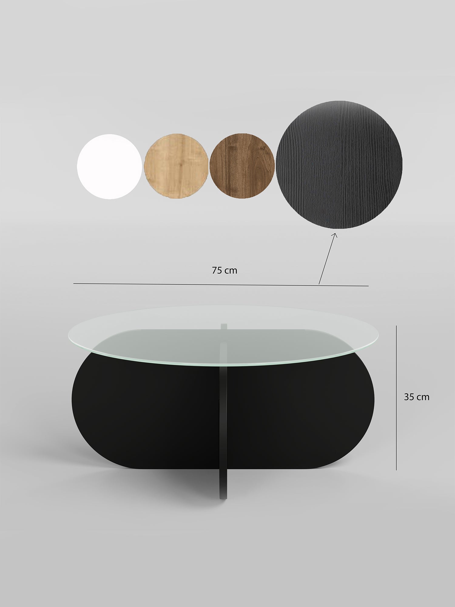 dimensionBubble Coffee Table  Clear Glass - Black4