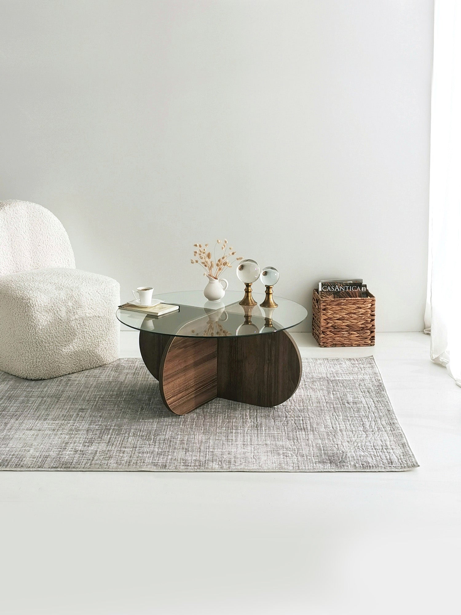 Bubble Coffee Table  Clear Glass - Dark Brown2