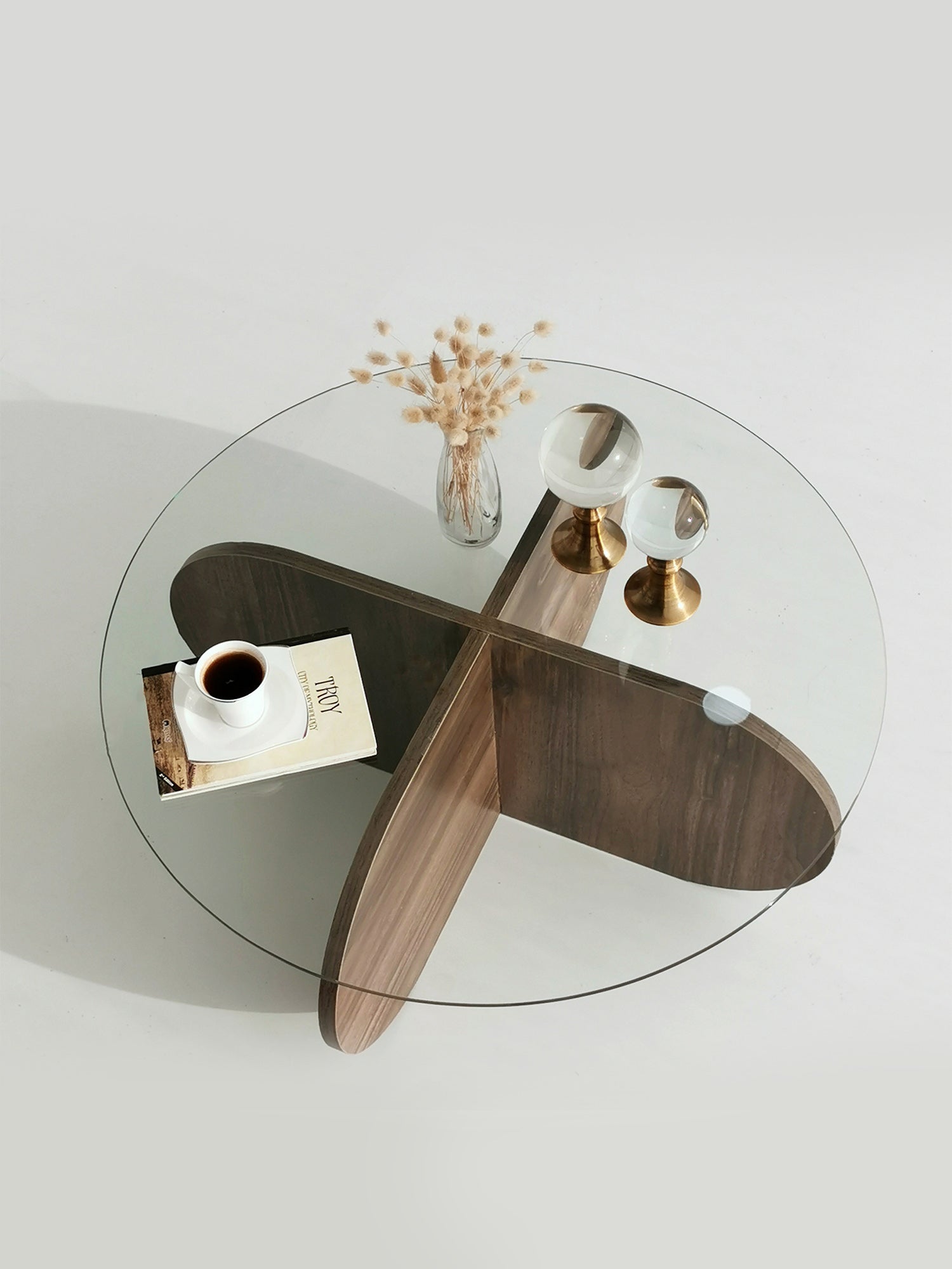 Bubble Coffee Table  Clear Glass - Dark Brown4