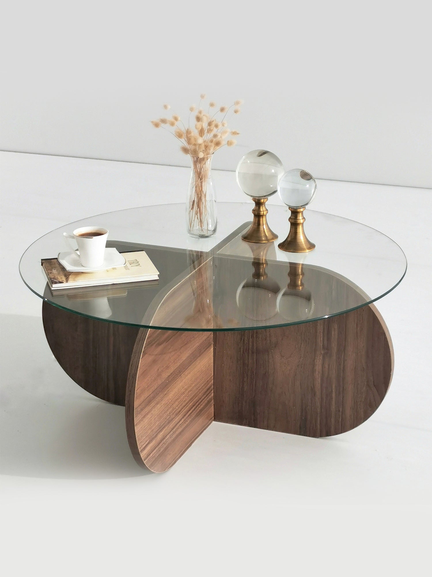 Bubble Coffee Table  Clear Glass - Dark Brown5