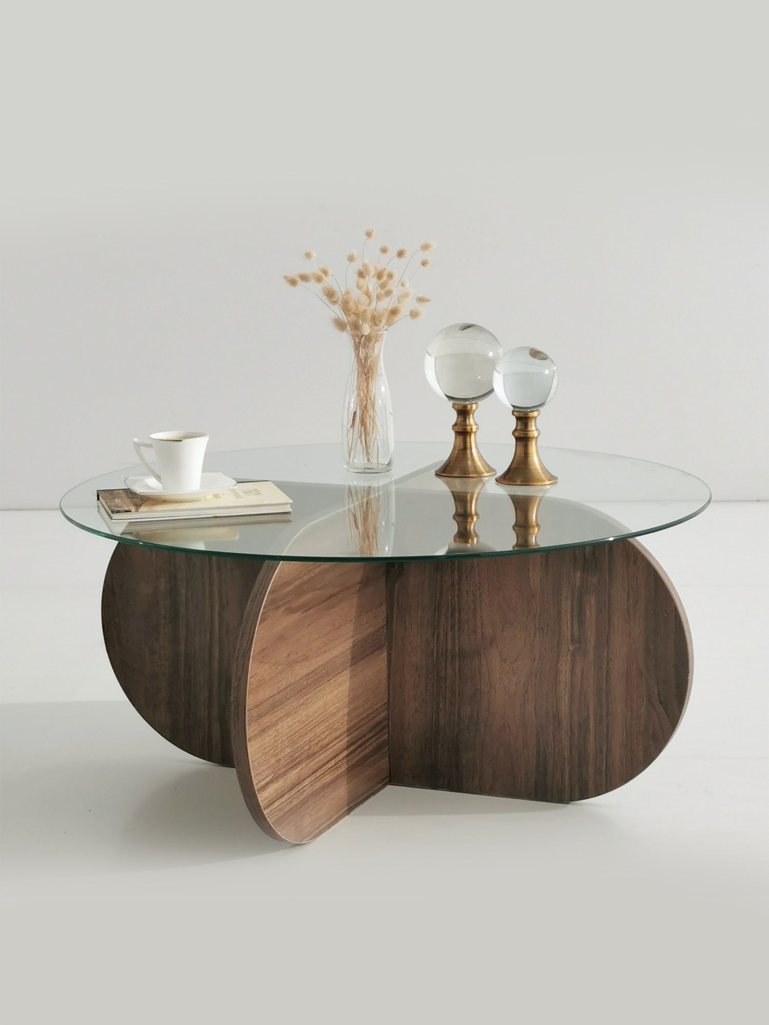 Bubble Coffee Table  Clear Glass - Dark Brown6
