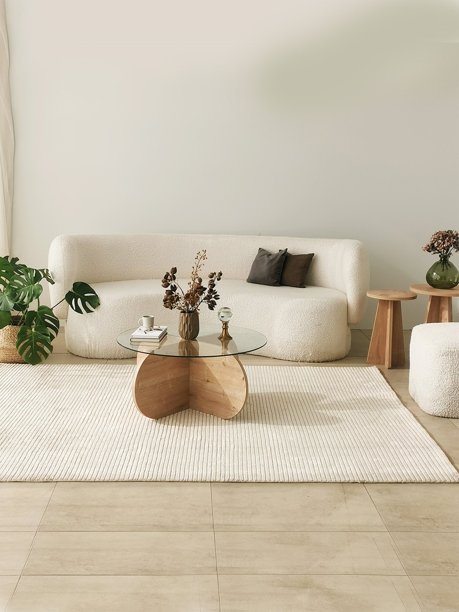 Bubble Coffee Table  Clear Glass - Oak11