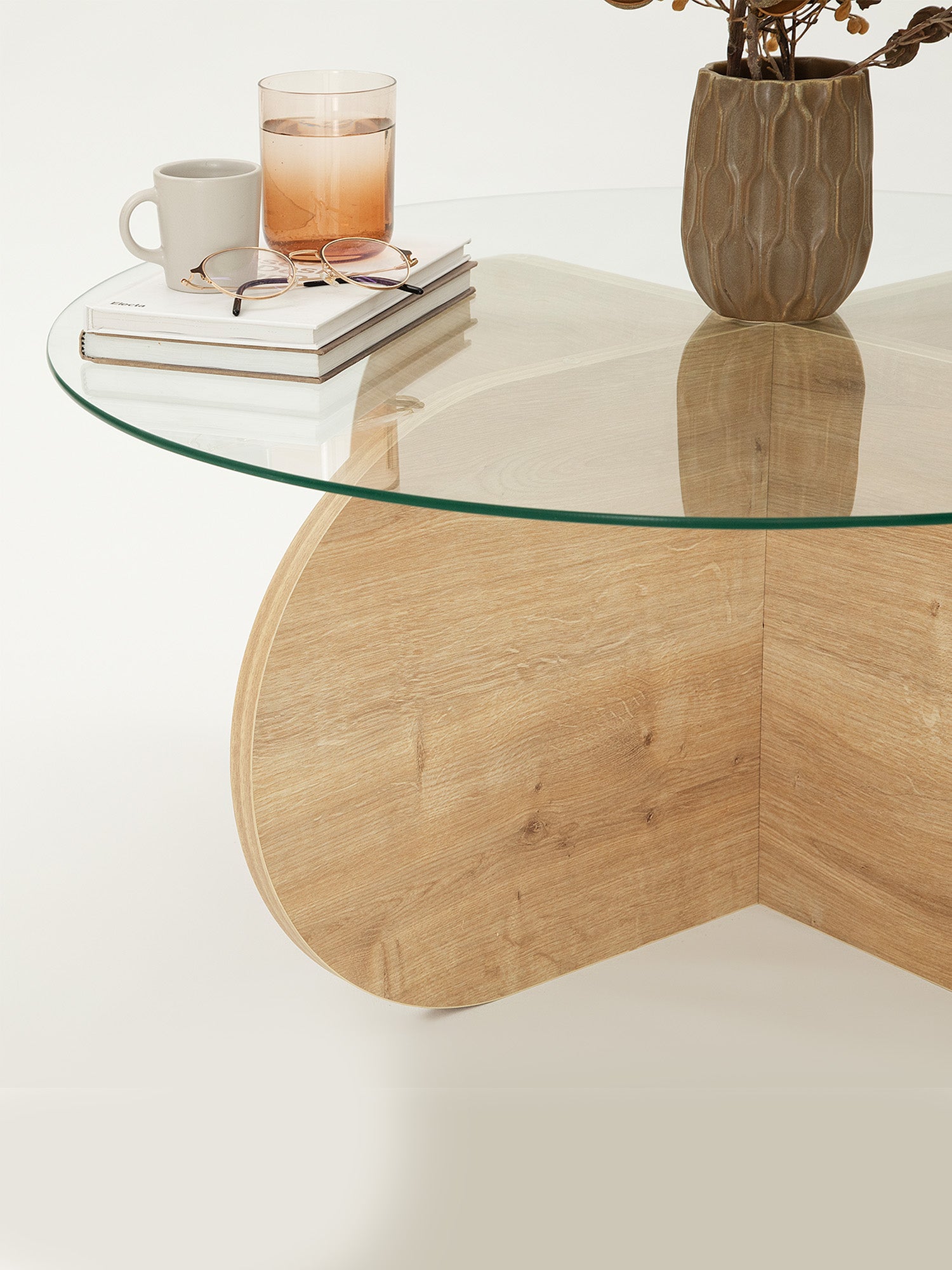 Bubble Coffee Table  Clear Glass - Oak6