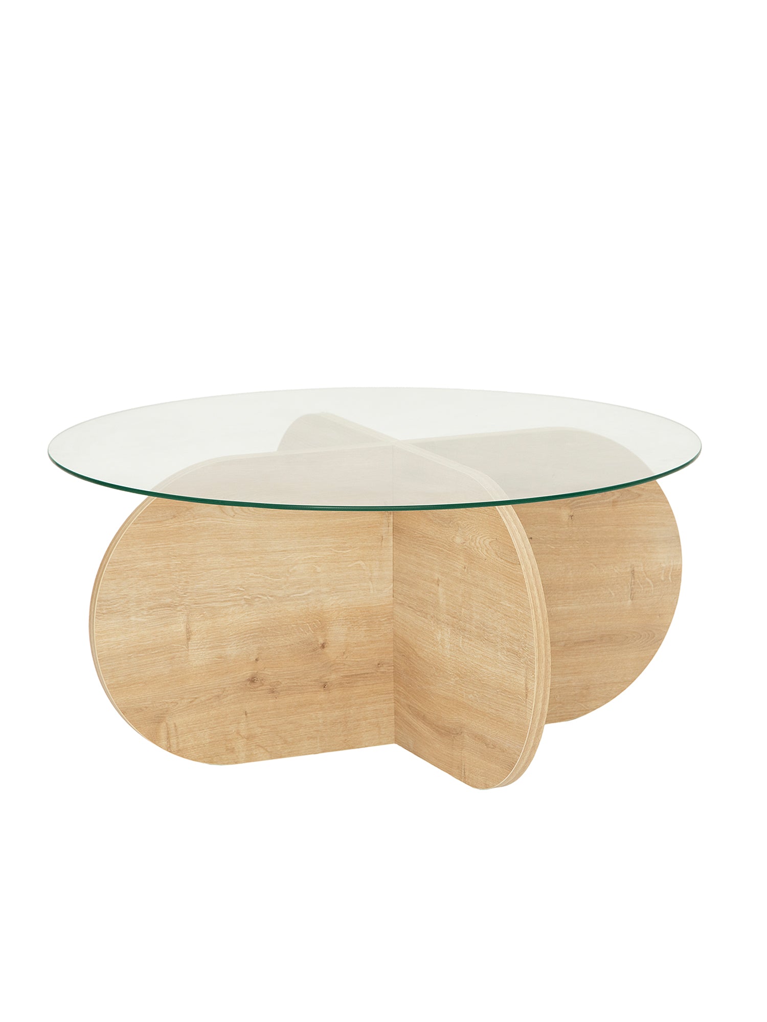 Bubble Coffee Table  Clear Glass - Oak9