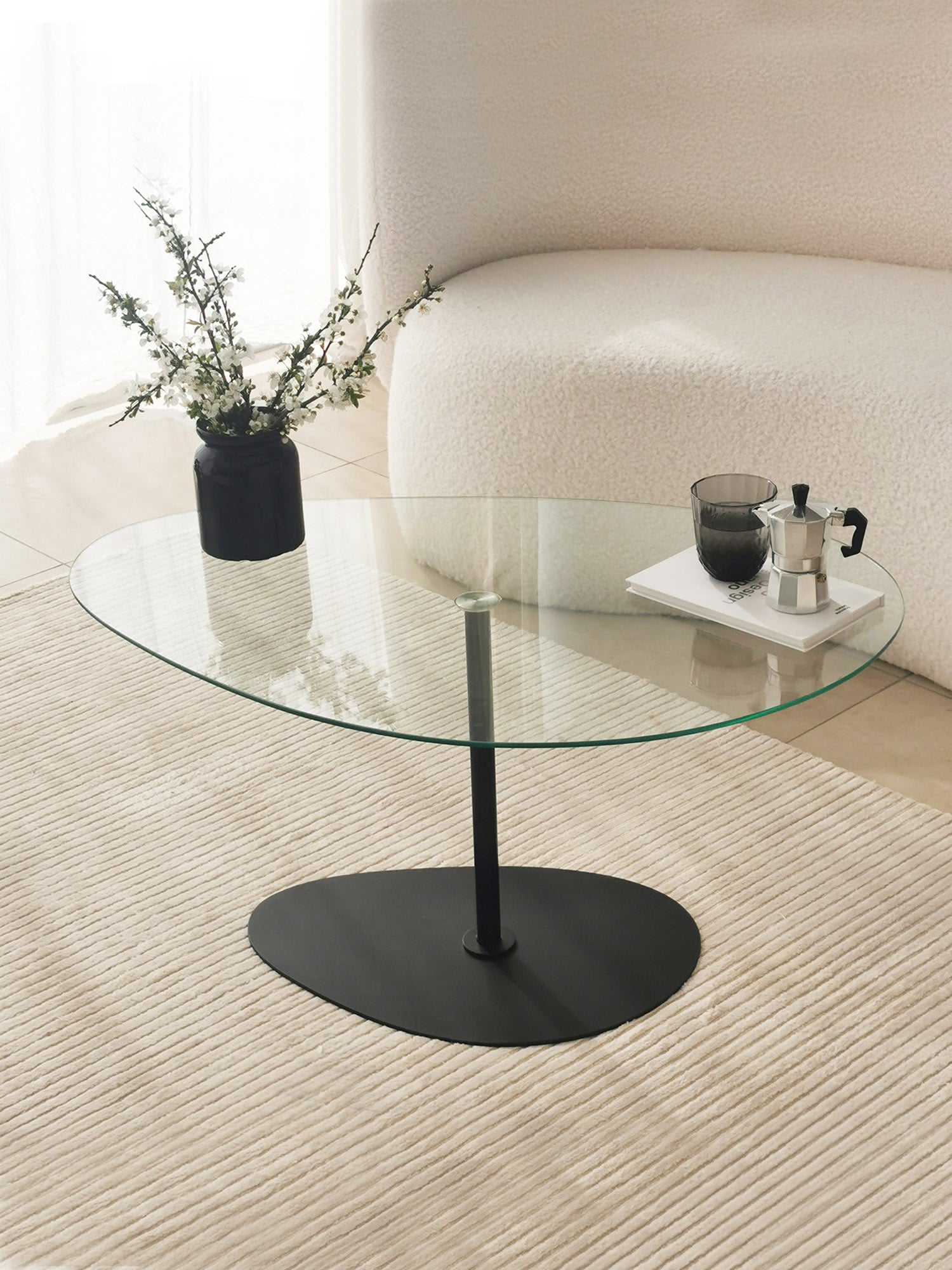 Dior & Porto Clear Glass Nesting Table Black3