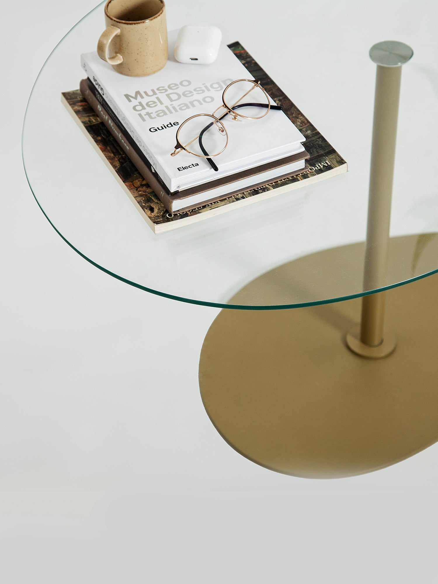 Dior & Porto Clear Glass Nesting Table Gold3