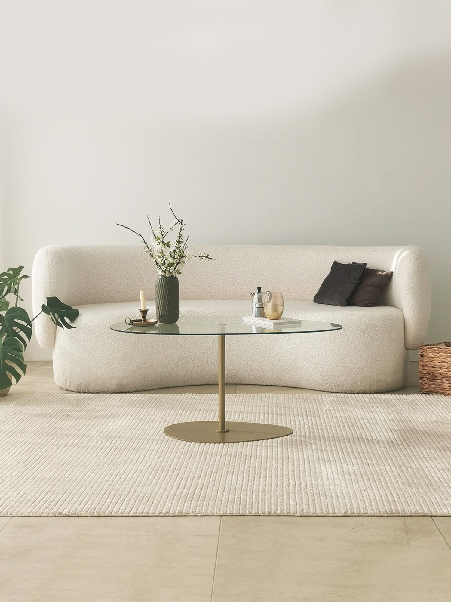 Dior & Porto Clear Glass Nesting Table Gold8
