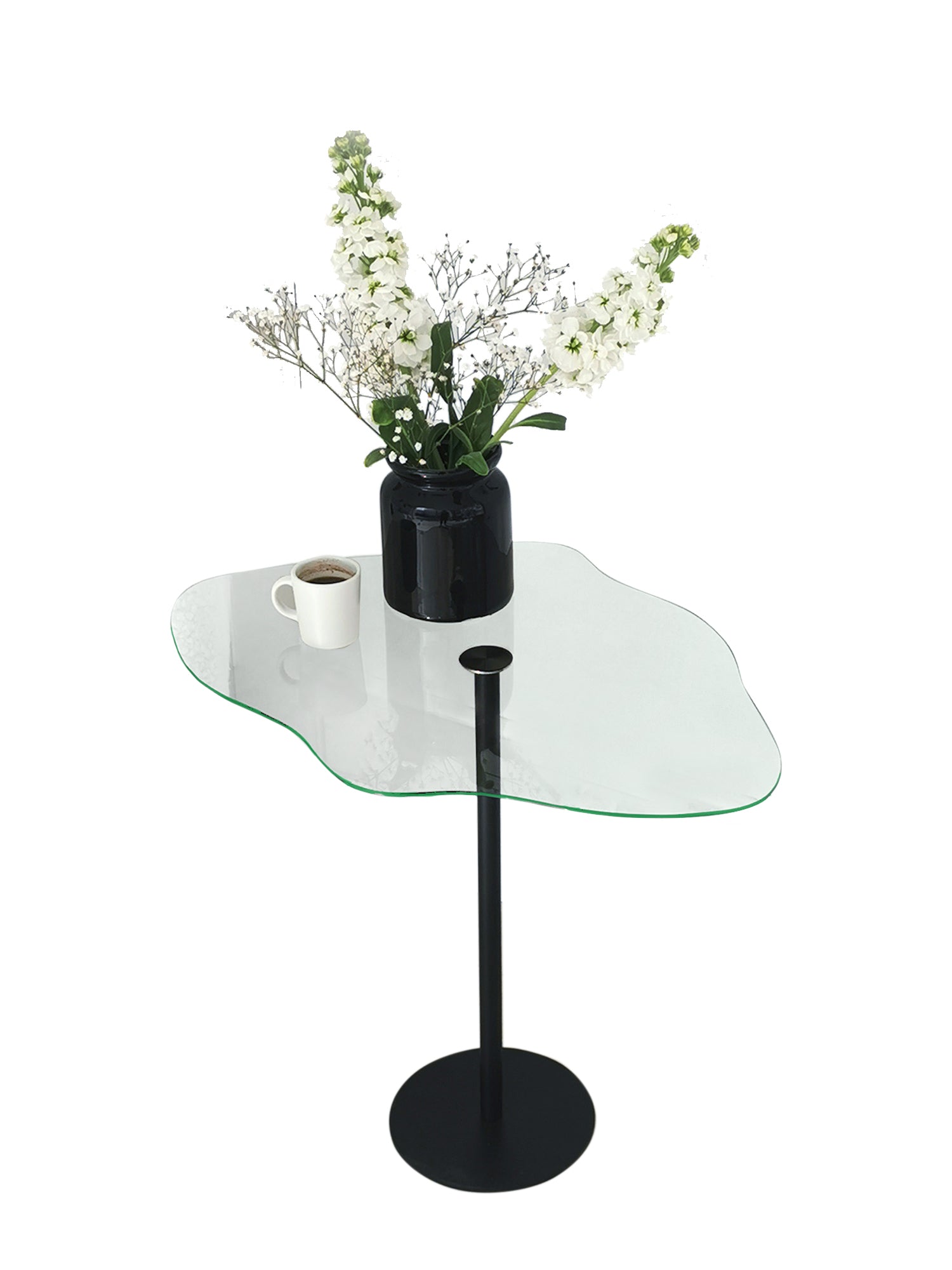Dior Side Table Clear Glass - Black
