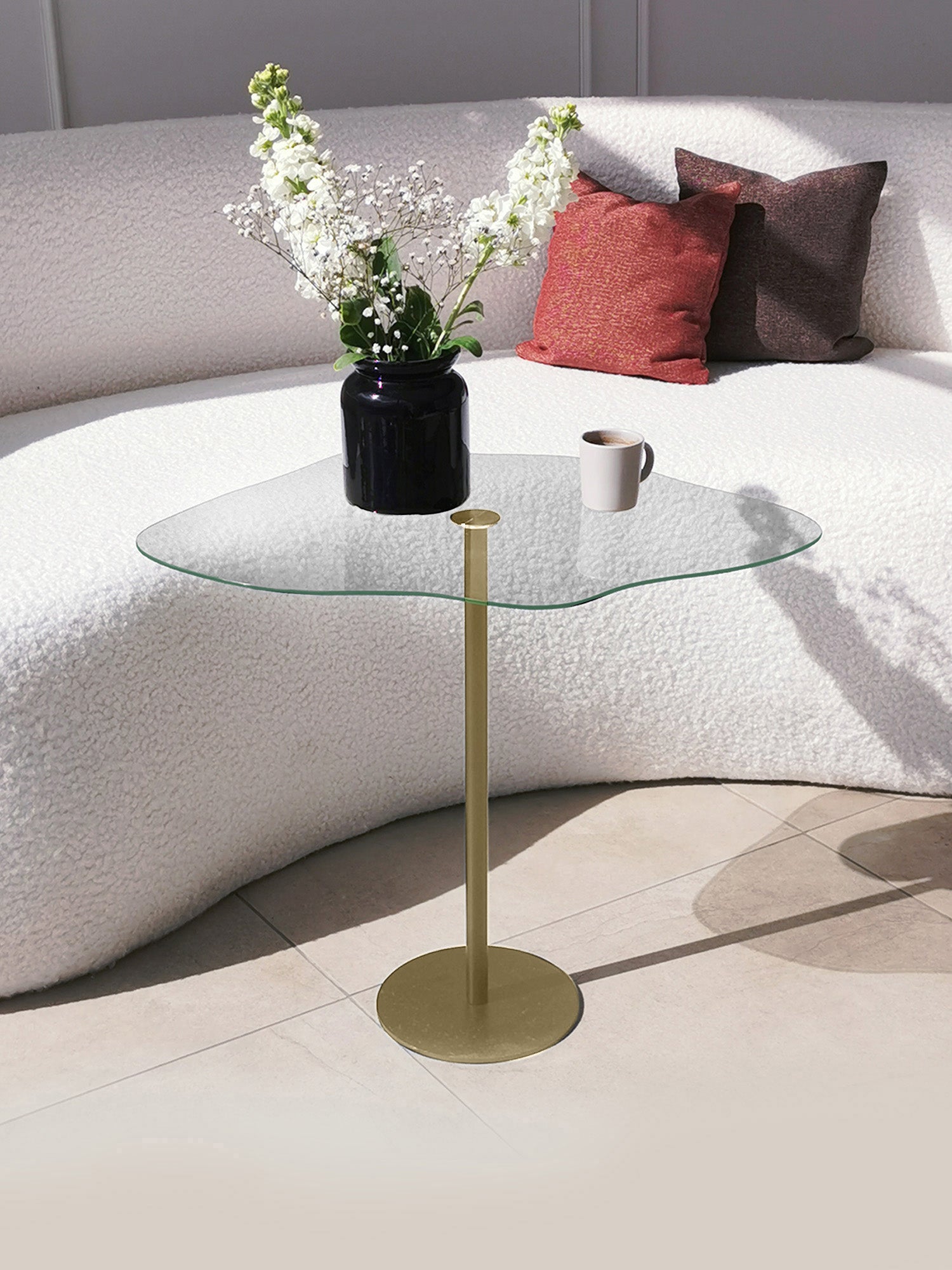 Dior Side Table Clear Glass - Gold4
