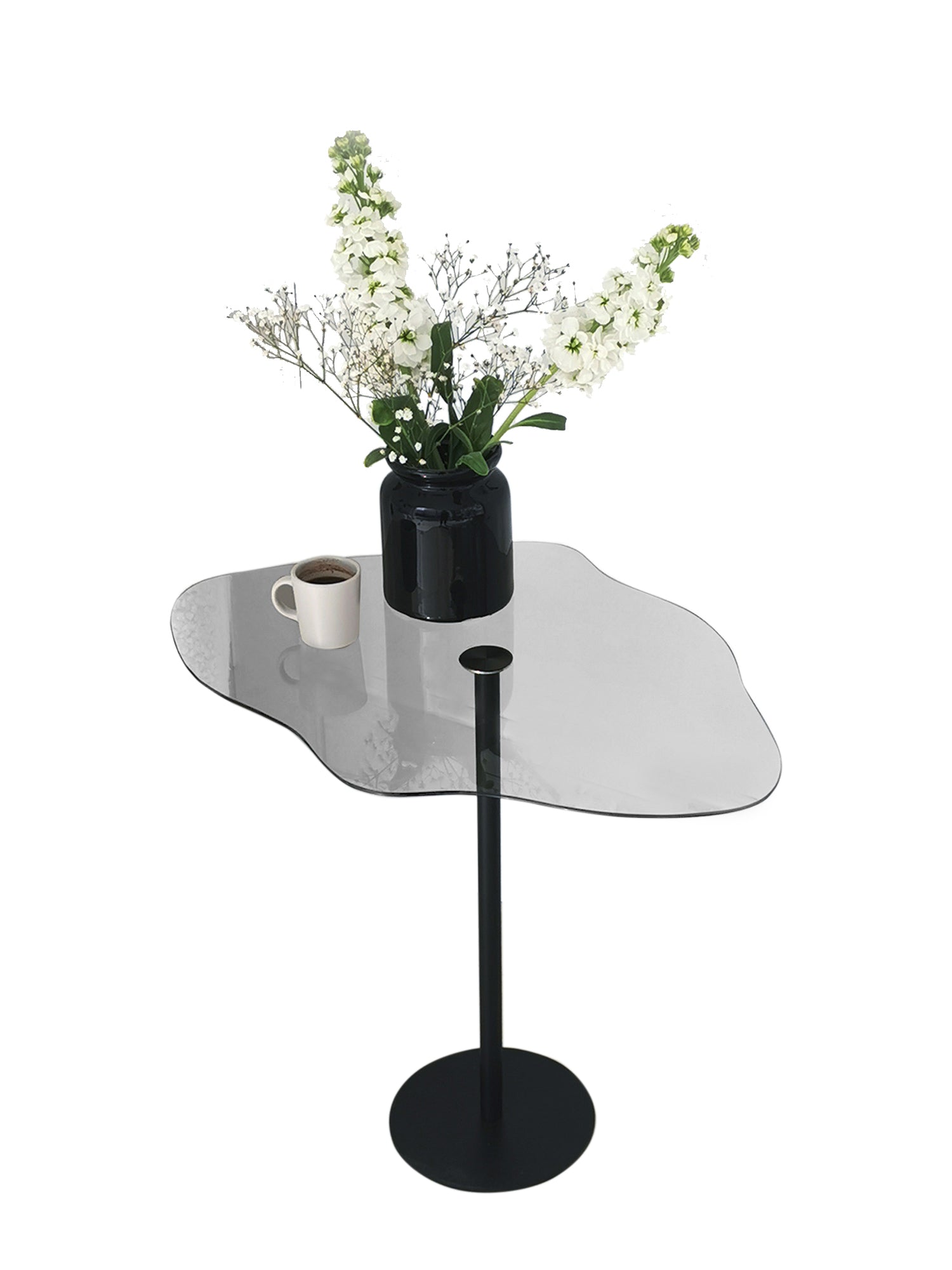 Dior Side Table Smoked Glass - Black