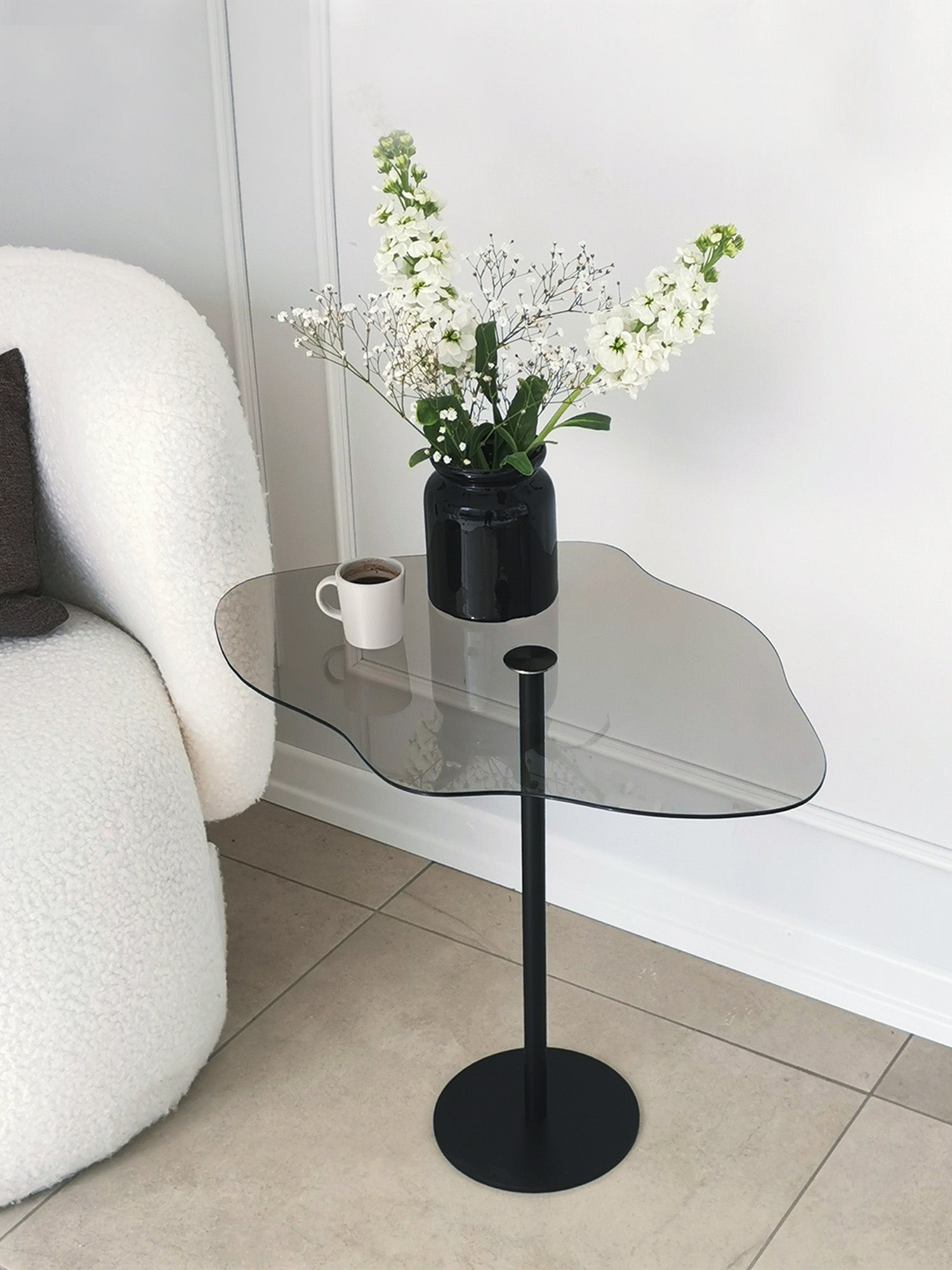 Dior Side Table Smoked Glass - Black3