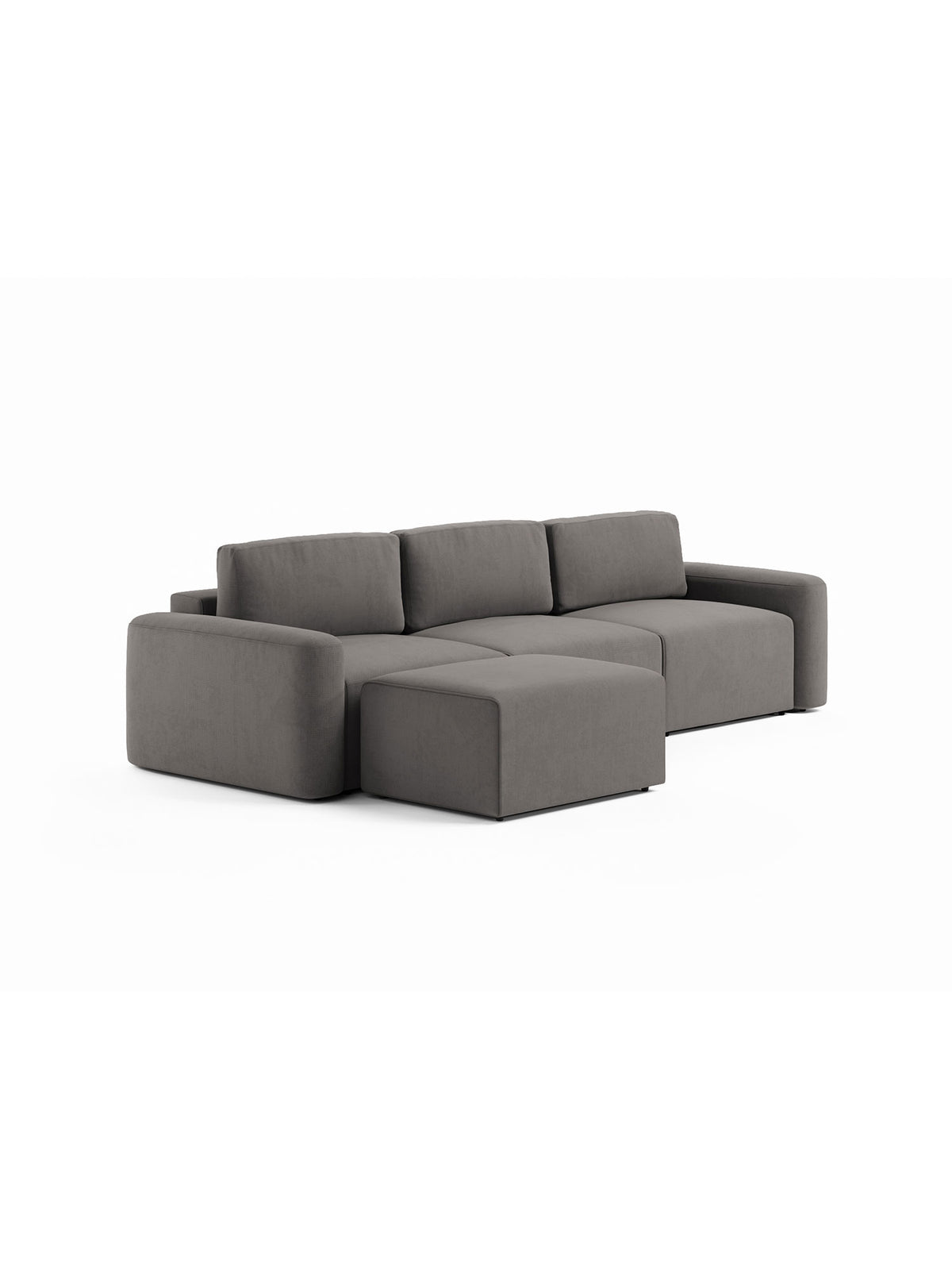 Loop Modular Sofa Bed 3 Seater with Pouf Ashfall Grey