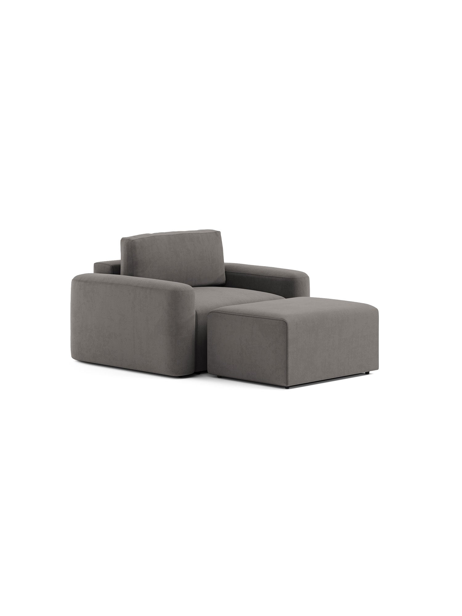 Loop Sleeper Armchair with Pouf Ashfall Grey