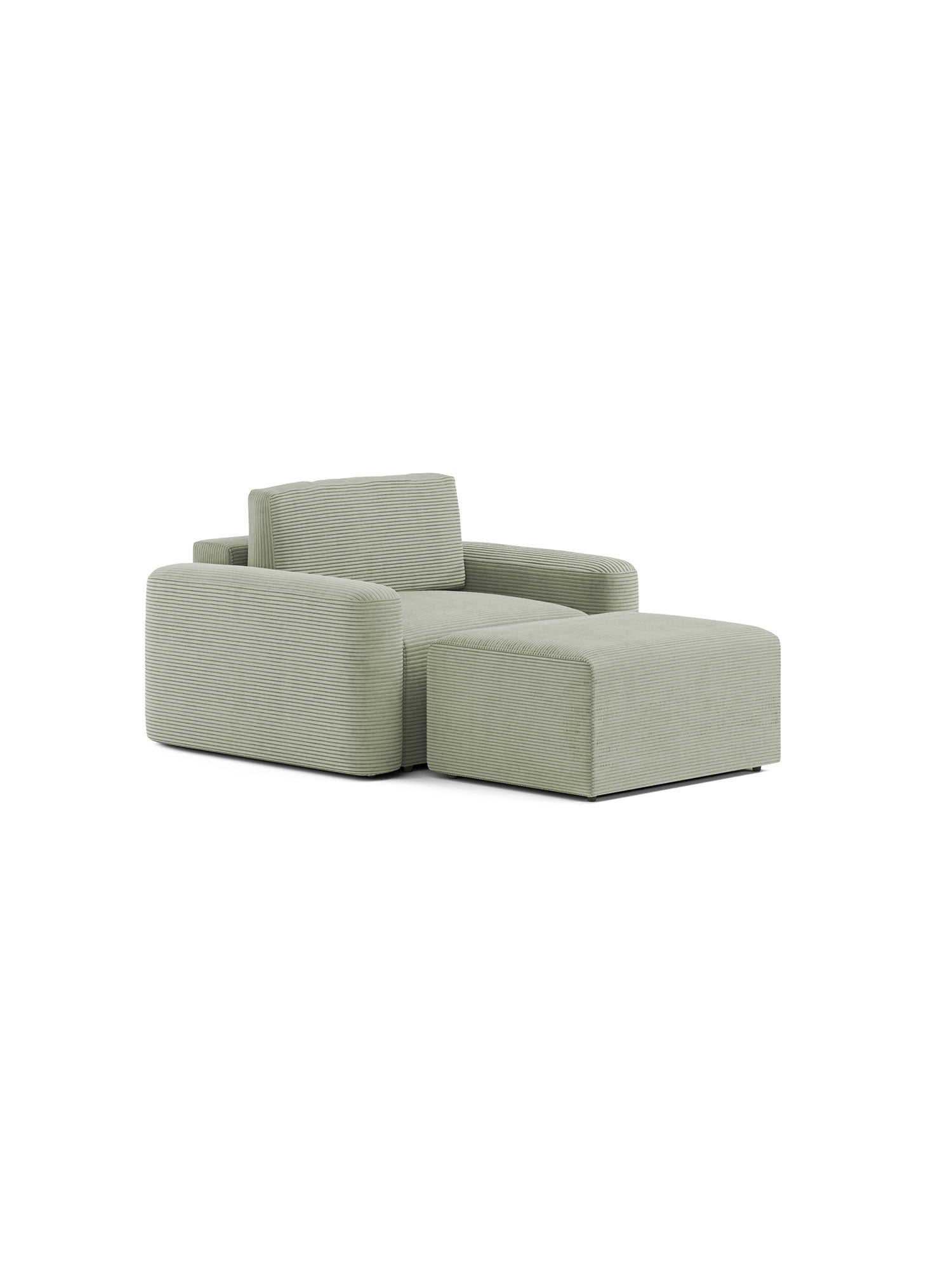 Loop Sleeper Armchair with Pouf Mintshade