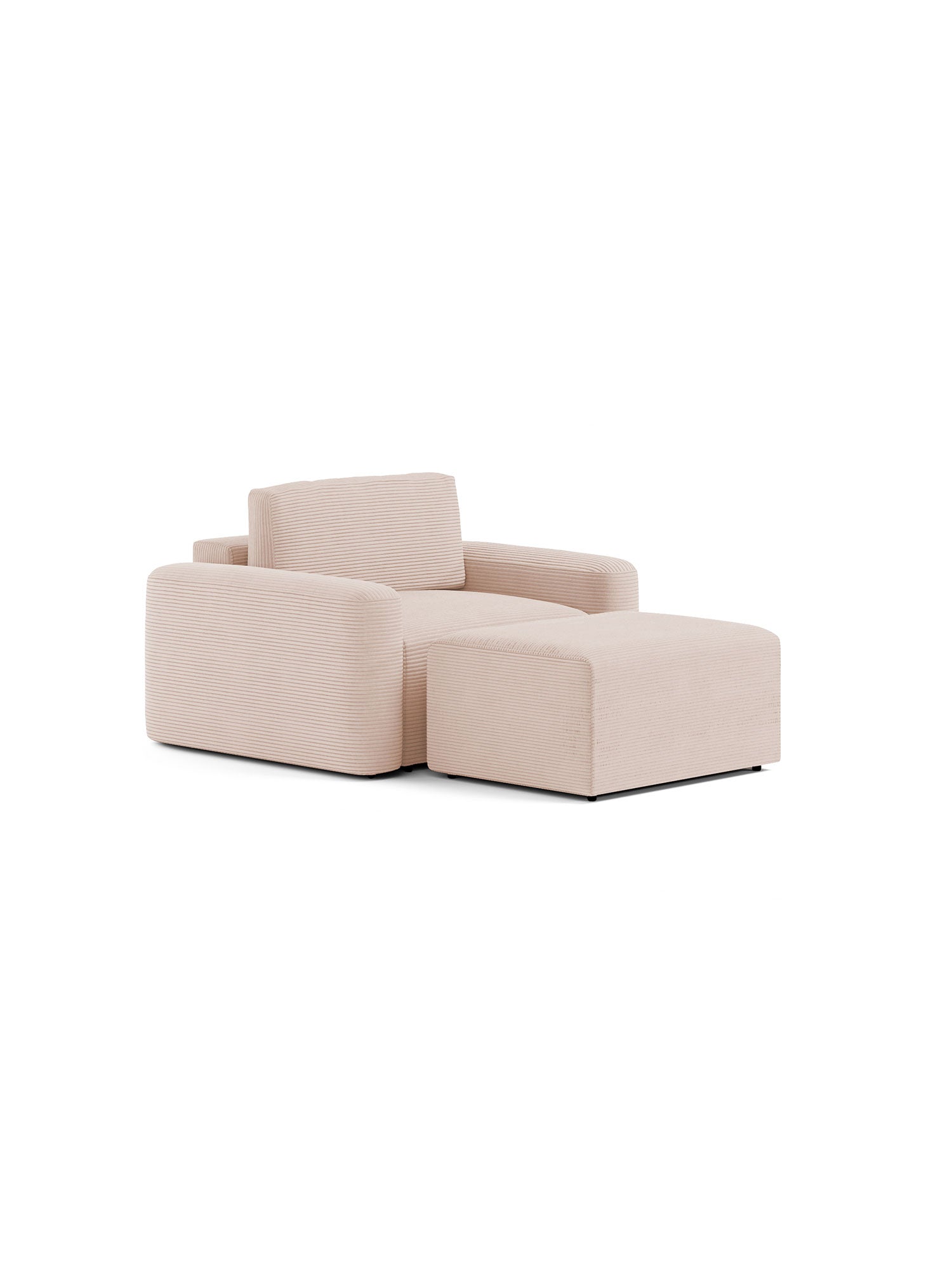 Loop Sleeper Armchair with Pouf Roseveil