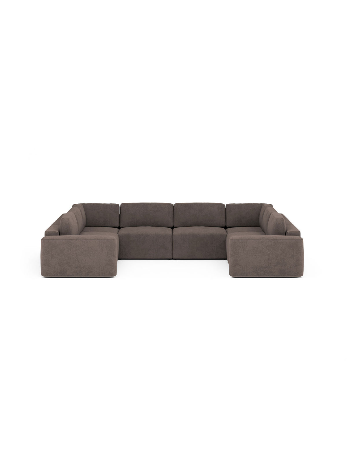 Loop U Shaped Sectional Modular Sofa Espresso
