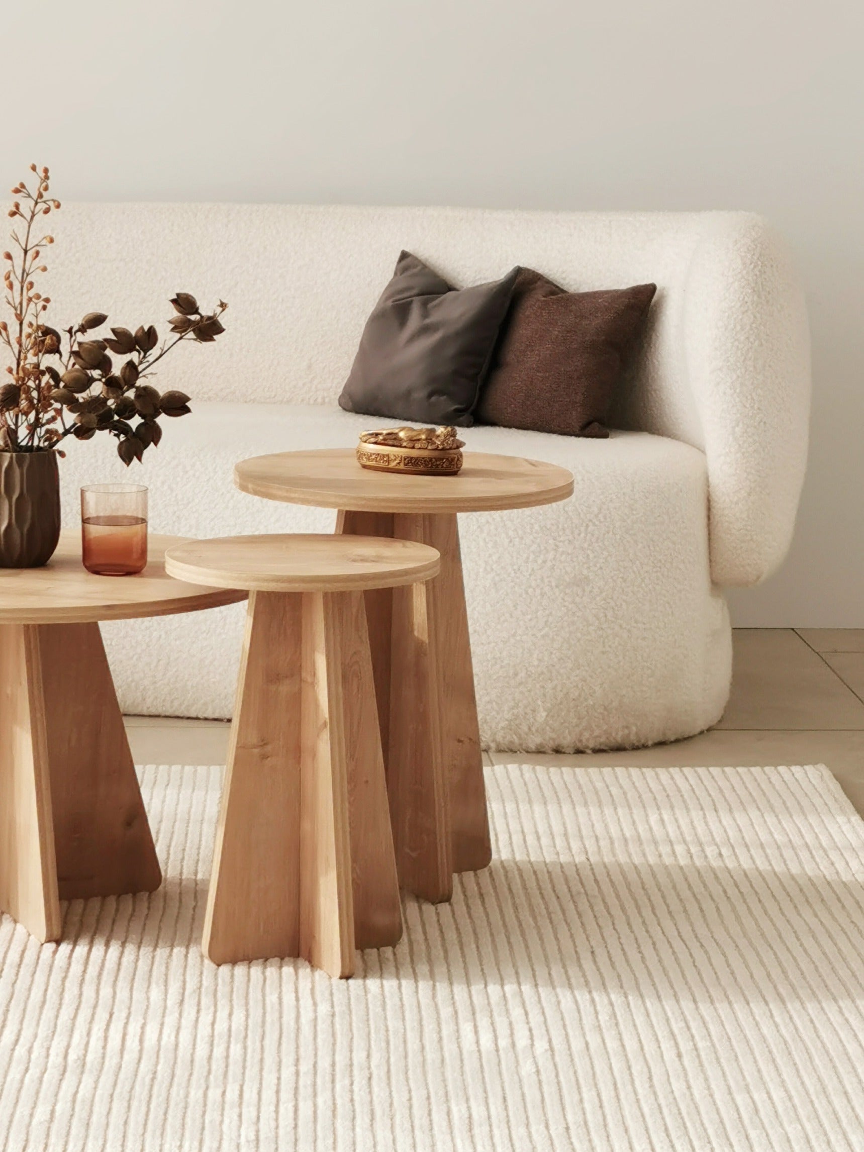 Mushroom 2pcs Side Table Oak9