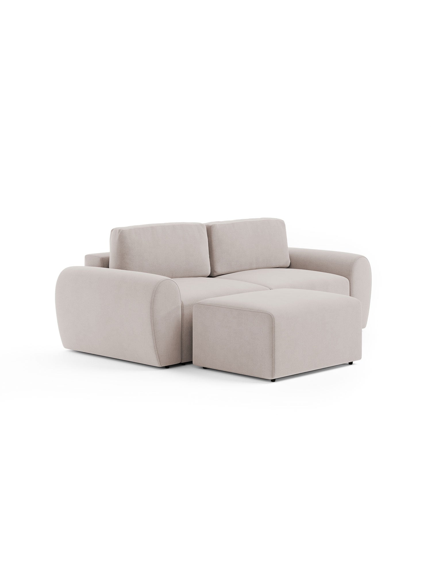 Nest Modular Sofa 2 Seater with Pouf Blush Beige1