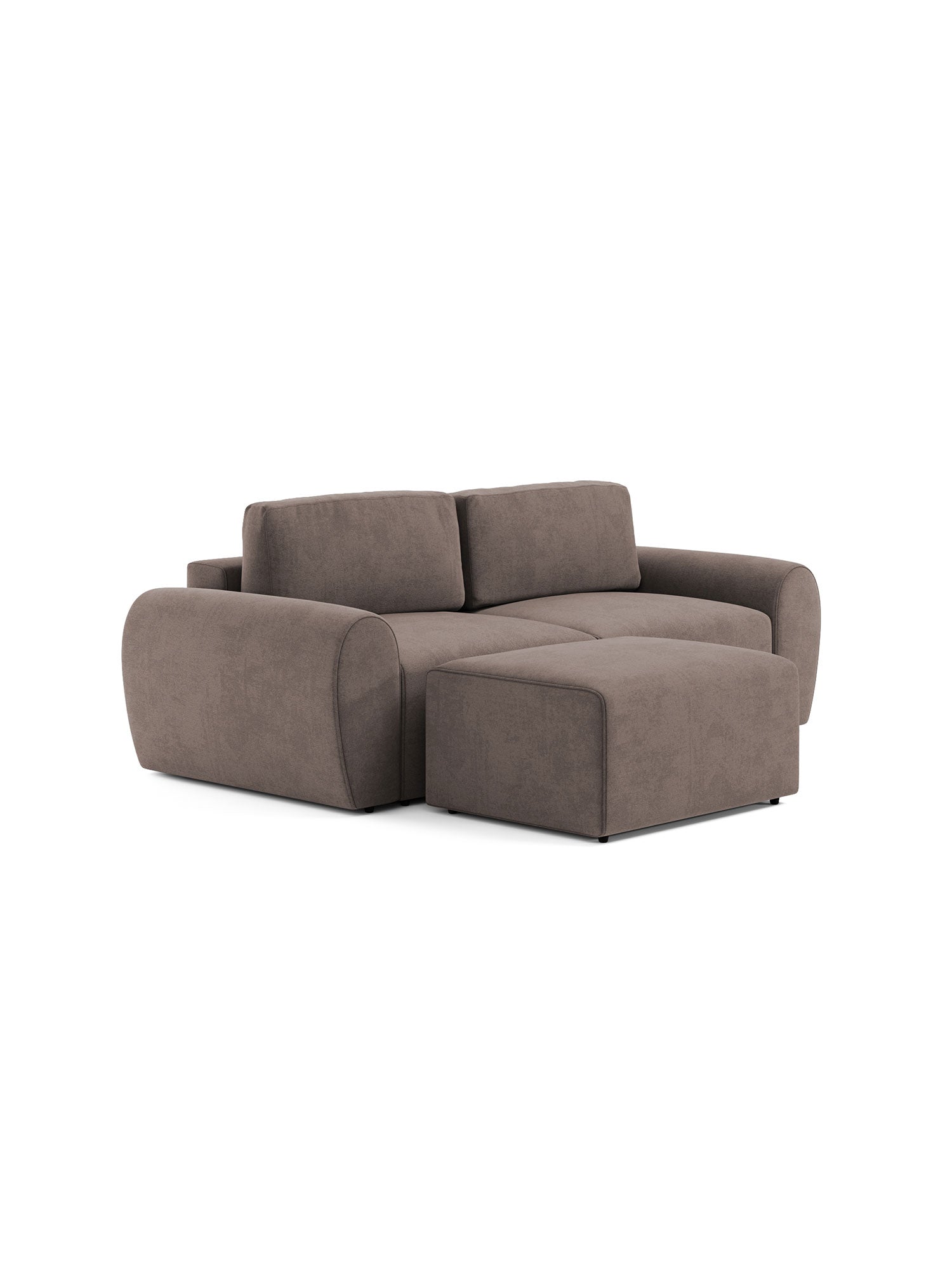 Nest Modular Sofa Bed 2 Seater with Pouf Espresso
