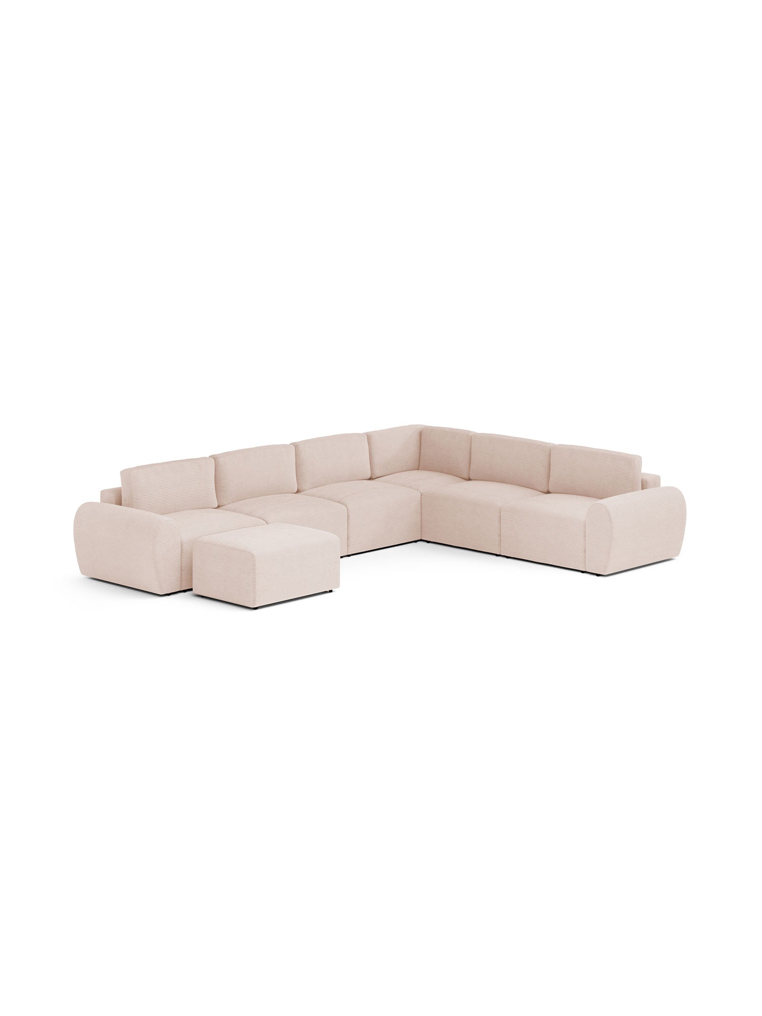 Nest Sectional Modular Sofa Bed 3 Seater  with Pouf Roseveil