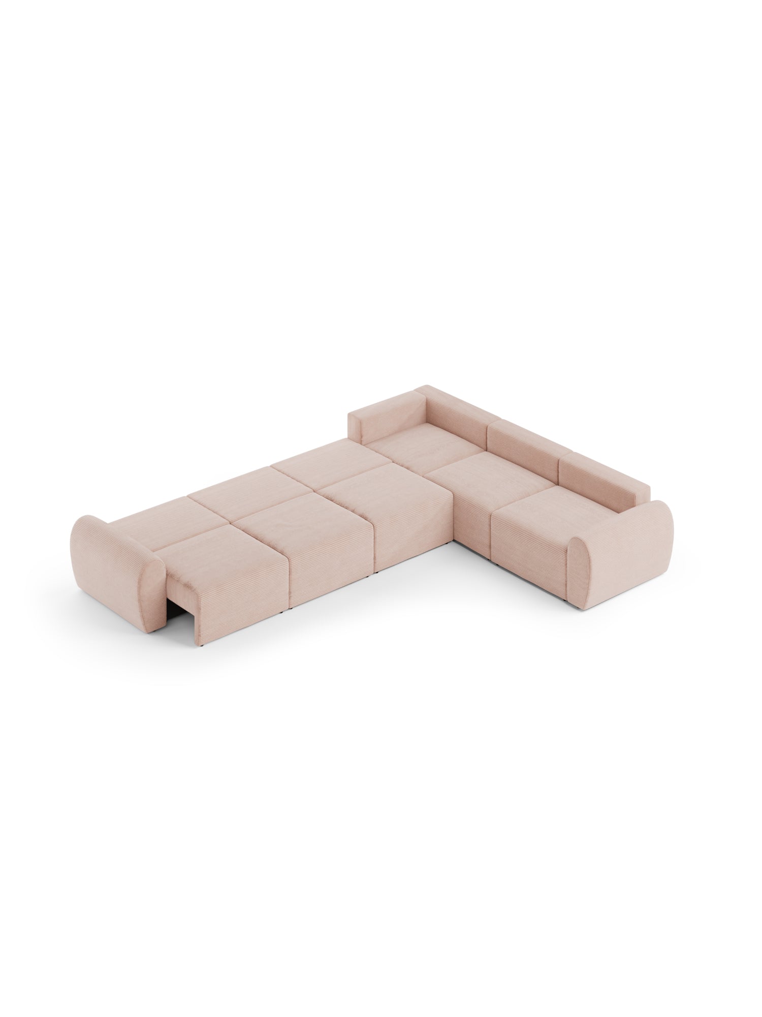 Nest Sectional Sofa Bed 4 Seater  with Pouf
