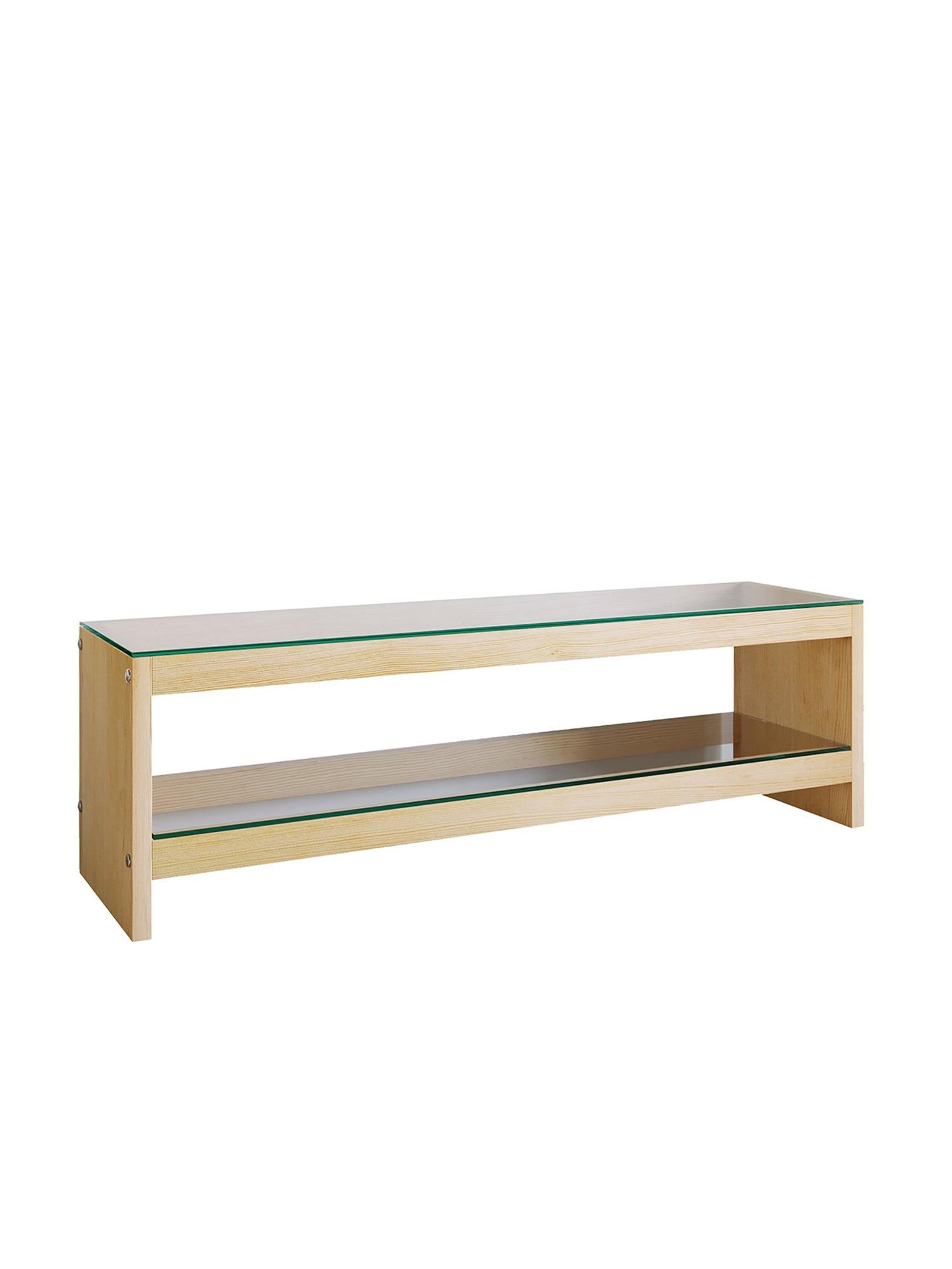 Pisagor Oak TV Stand Solid Wood  Clear Glass