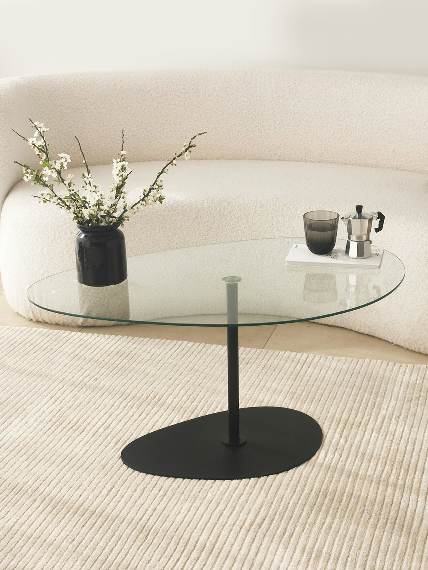 Porto Black Coffee Table Clear Glass1