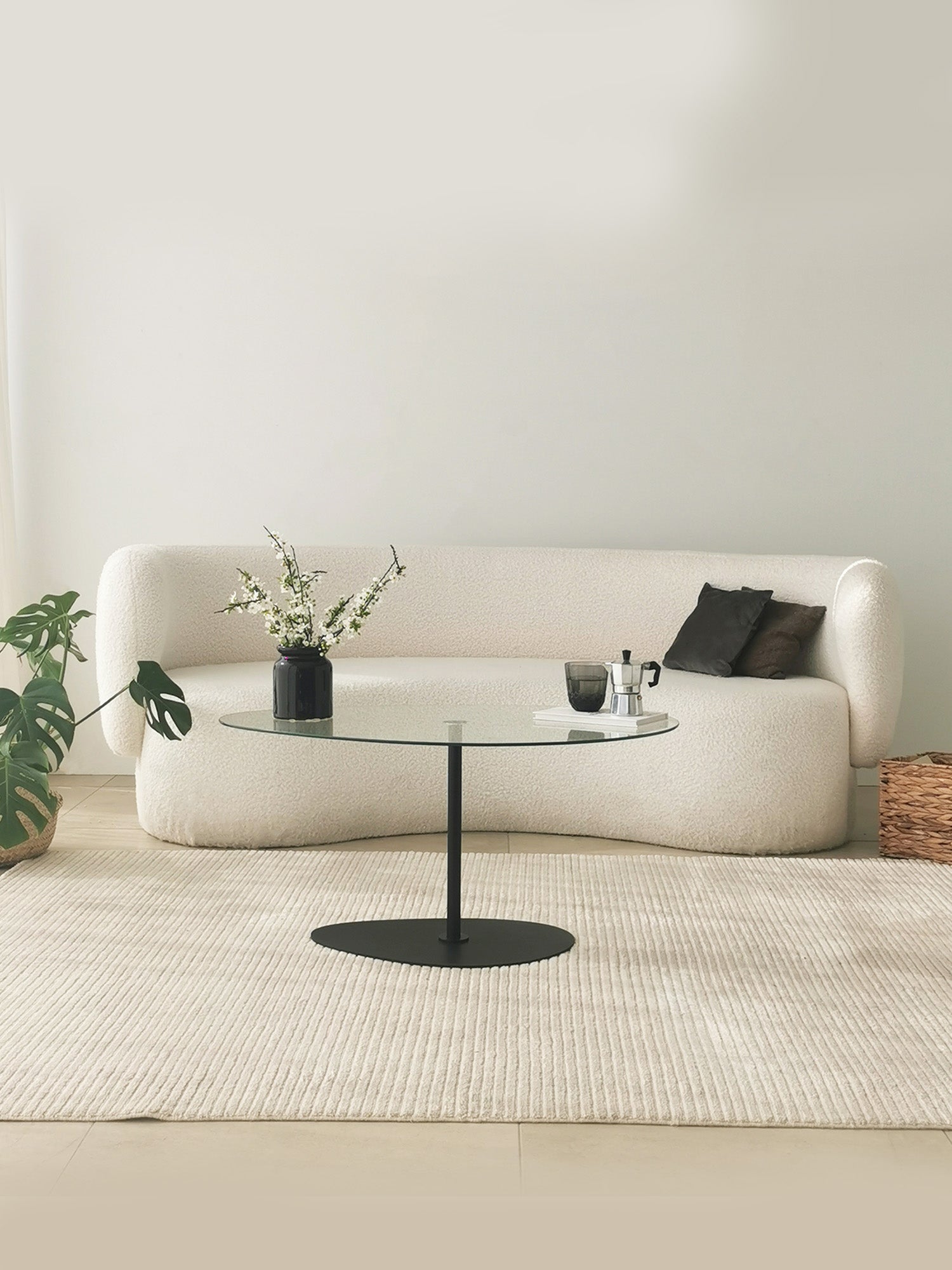 Porto Black Coffee Table Clear Glass4