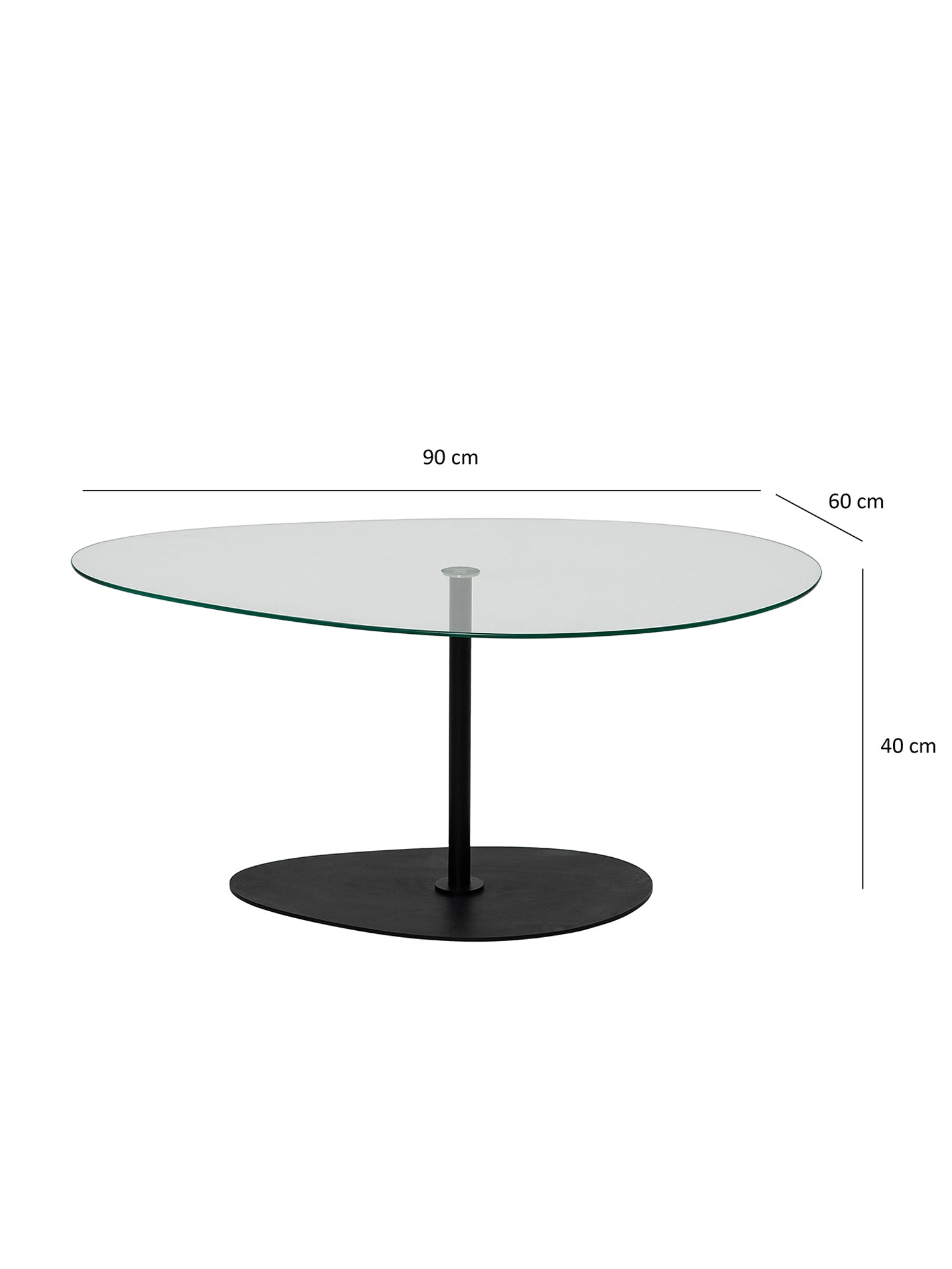dimensionPorto Black Coffee Table Smoked Glass2