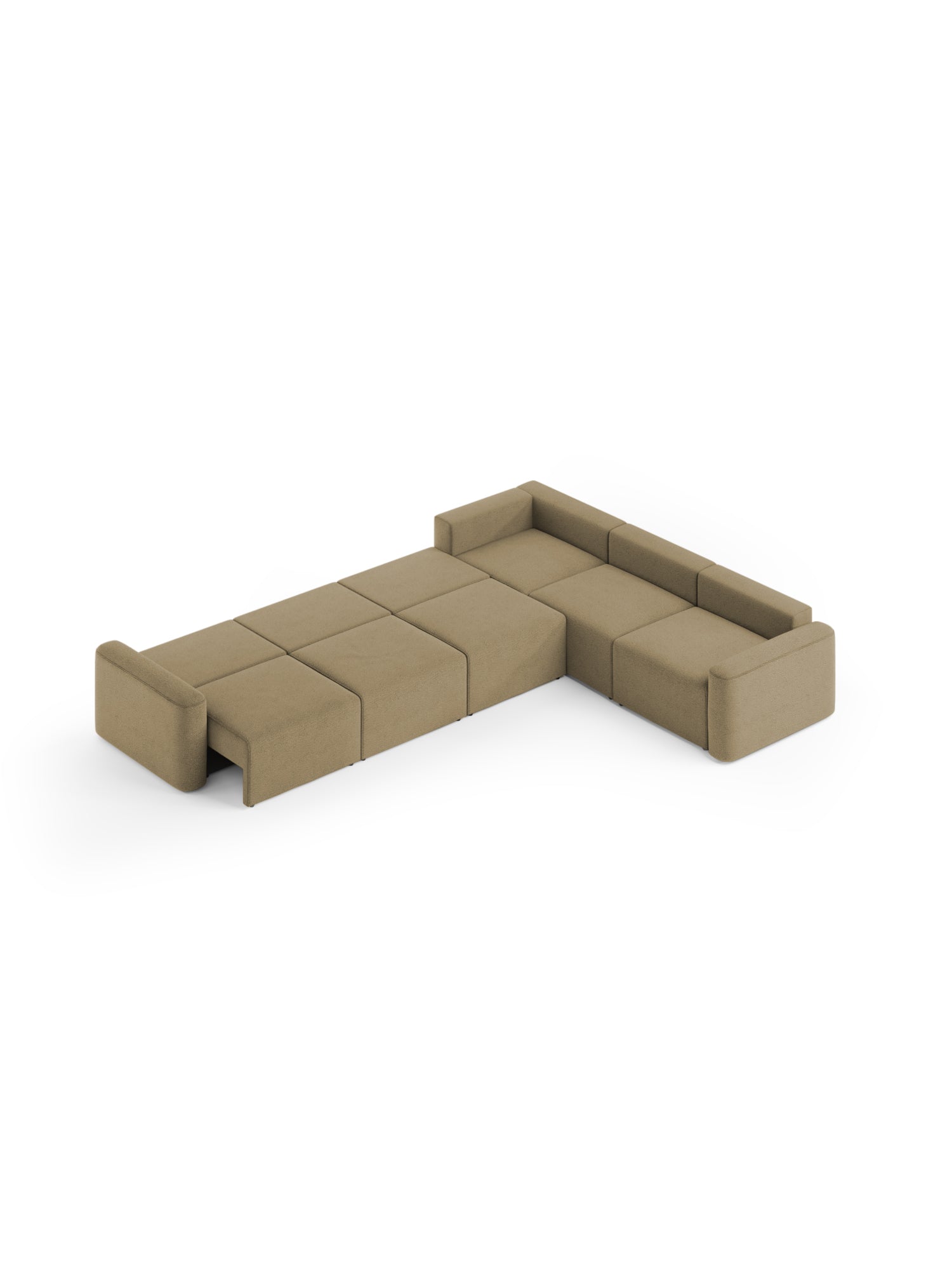 Loop Sectional Sofa Bed 4 Seater  with Pouf