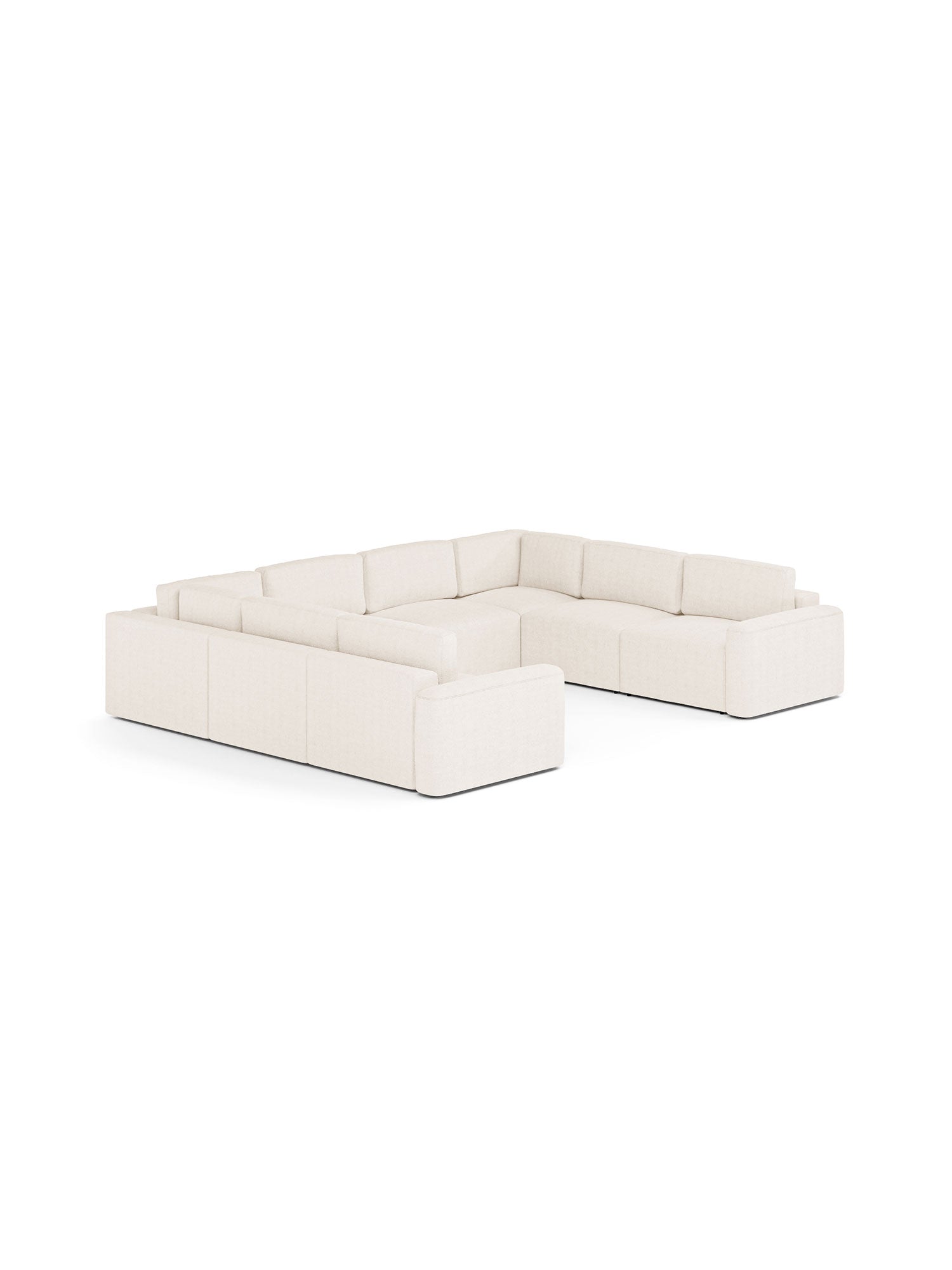 Loop U Shaped Sectional Sofa Bed with Pouf