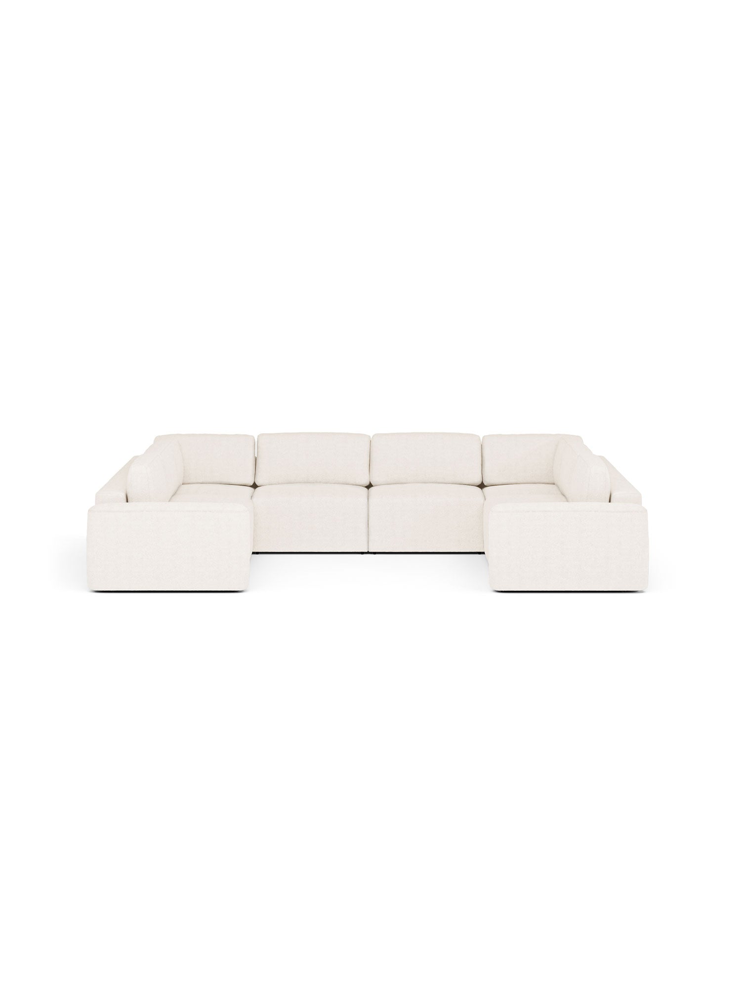 Loop U Shaped Sectional Sofa Bed with Pouf